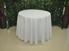 Toalha branca redonda rafia de linho fina (modelo 01) -  2,30