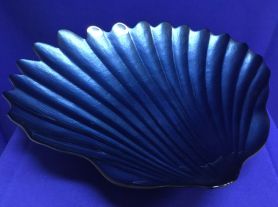 Travessa azul formato concha - 40 cm