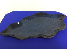 Travessa folha azul - 50x25cm