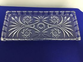 Travessa retangular vidro - 33x14x2 cm