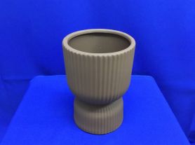 Vaso cinturado marrom ceramica - 20 x 14