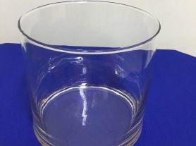 Vaso vidro tubo baixo -  17,5x16,5cm